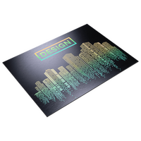 Aluminiumverbundplatte schwarz gebürstet, rechteckig, 4-farbig + weiß hinterlegt