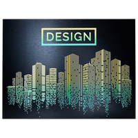 Aluminiumverbundplatte schwarz gebürstet, rechteckig, 4-farbig + weiß hinterlegt