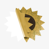 Aufkleber, bedruckt, Gold, aufgeklappt