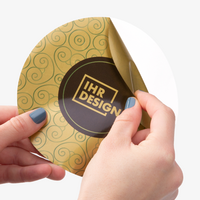 Aufkleber, bedruckt, Gold, details