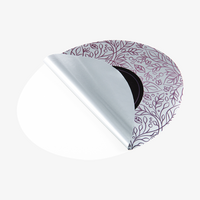 Aufkleber, bedruckt, Silber, augeklappt