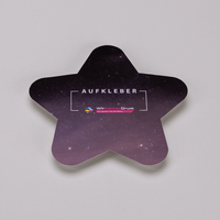 Aufkleber, farbig bedruckt, liegend, Stern Form