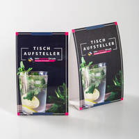 Aufsteller, farbig bedruckt, stehend