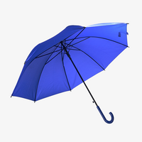 Schirm gebogen mit Kunststoffgriff, Blau, Offen