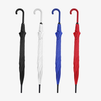 Schirm gebogen mit Kunststoffgriff, verschiedene Farben, geschlossen