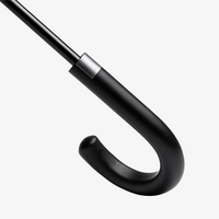 Sturmschirm mit gebogenem Kundstoffgriff, geschlossen, details