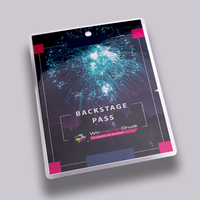 Backstagepass, farbig bedruckt, liegend mit Loch