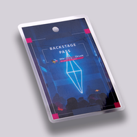 Backstagepass, farbig bedruckt, liegend mit Loch