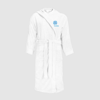 Bademantel mit Kapuze, bestickt