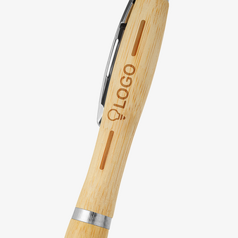 Bambus-Kugelschreiber Attraktiv mit einseitiger Lasergravur