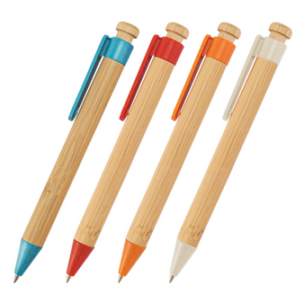 Bambus-Kugelschreiber Comfort mit einseitiger Lasergravur