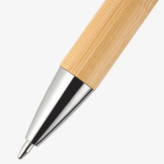 Bambus-Kugelschreiber mit Metallclip 