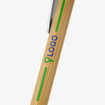 Bambus-Kugelschreiber Silber