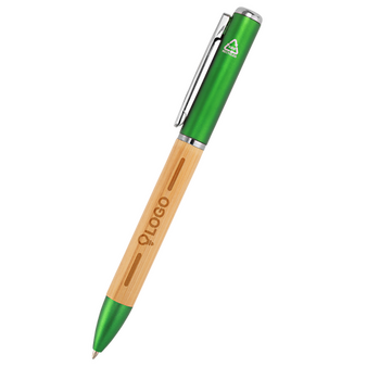 Bambus-LED-Kugelschreiber mit einseitiger Lasergravur