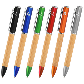 Bambus-LED-Kugelschreiber mit einseitiger Lasergravur