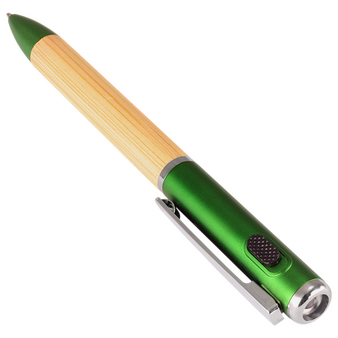 Bambus-LED-Kugelschreiber mit einseitiger Lasergravur