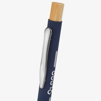 Bambus-Softtouch-Kugelschreiber Chroma mit einseitiger Lasergravur