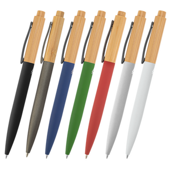 Bambus-Softtouch-Kugelschreiber, ohne Werbeanbringung
