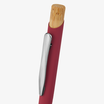 Bambus-Softtouch-Kugelschreiber Pastell, ohne Werbeanbringung