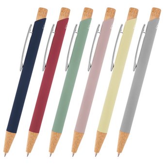 Bambus-Softtouch-Kugelschreiber Pastell