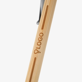 Bambus-Touchpen-Kugelschreiber mit einseitiger Lasergravur