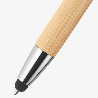 Bambus-Touchpen-Kugelschreiber mit einseitiger Lasergravur