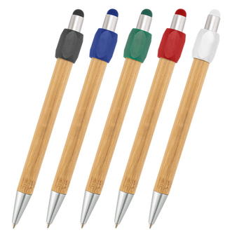Bambus-Touchpen-Kugelschreiber Spinner, ohne Werbeanbringung