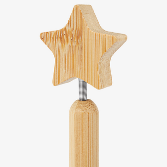 Bambus-Weihnachtskugelschreiber mit einseitiger Lasergravur