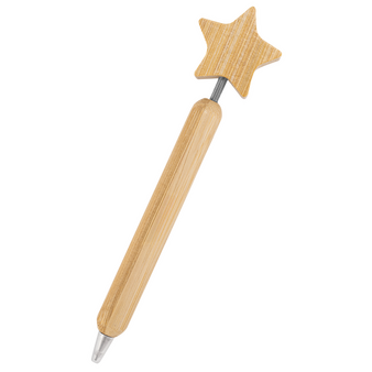 Bambus-Weihnachtskugelschreiber, ohne Werbeanbringung