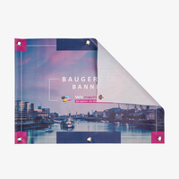 Banner, farbig bedruckt, geknickt mit Ösen 