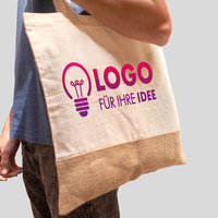 Baumwoll-Jutebeutel, im Tragen