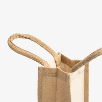 Baumwoll-Jute-Flaschentasche laminiert henkel offen