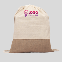 Baumwoll-Jute-Turnbeutel,  einseitig bedruckt, frontal