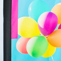 Beachflag, farbig bedruckt mit Luftballon Motiv