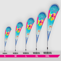 Beachflag, farbig bedruckt, stehend, mit Luftballon Motiv