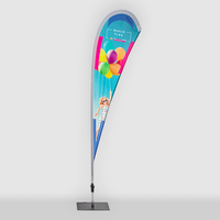 Beachflag, farbig bedruckt, stehend, mit Luftballon Motiv