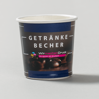 Becher doppelwandig 100ml, 4/0-farbig (CMYK), Vorderansicht