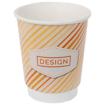 Becher doppelwandig mit Eichstrich 200 ml, 4/0-farbig