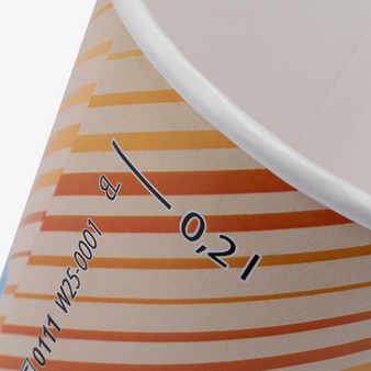 Becher doppelwandig mit Eichstrich 200 ml, 4/0-farbig