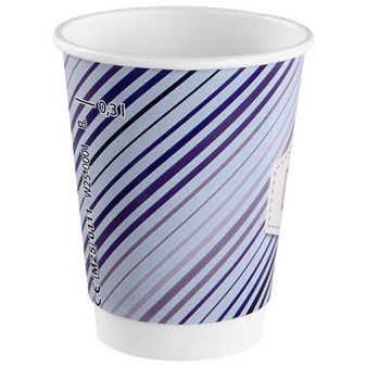 Becher doppelwandig mit Eichstrich 300 ml, 4/0-farbig (CMYK)