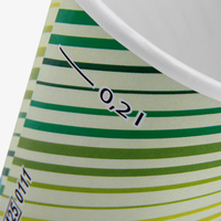 Becher einwandig mit Eichstrich 200 ml, 4/0-farbig (CMYK)