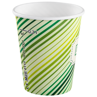 Becher einwandig mit Eichstrich 200 ml, 4/0-farbig