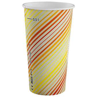 Becher einwandig mit Eichstrich 500 ml, 4/0-farbig (CMYK)