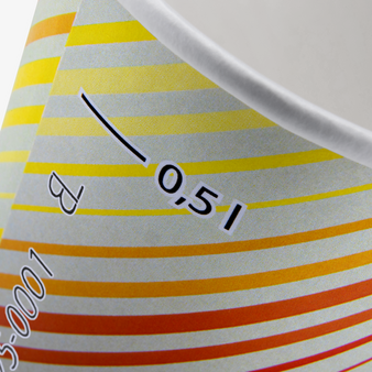 Becher einwandig mit Eichstrich 500 ml, 4/0-farbig