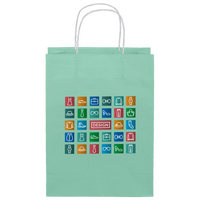 Beidseitig farbig bedruckte Papiertragetasche in M mit Papierkordeln, 26 x 34 x 14 cm, 4/0-farbig