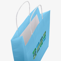 Beidseitig farbig bedruckte Papiertragetasche in XS mit Papierkordeln, 19 x 22,5 x 8 cm, 4/0-farbig