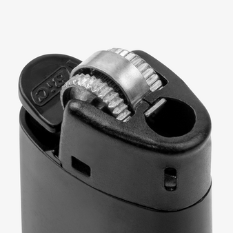 BIC®-Reibradfeuerzeug Mini schwarz, 1-farbig beidseitig bedruckt