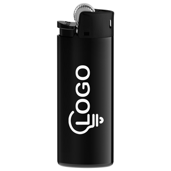 BIC®-Reibradfeuerzeug Mini schwarz, 1-farbig beidseitig bedruckt