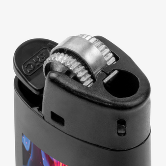 BIC®-Reibradfeuerzeug Mini schwarz, 4/0-farbig einseitig bedruckt