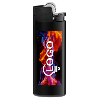 BIC®-Reibradfeuerzeug Mini schwarz, 4/0-farbig einseitig bedruckt